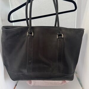 Black Leather LLBean Men's or Women’s Work Tote Bag